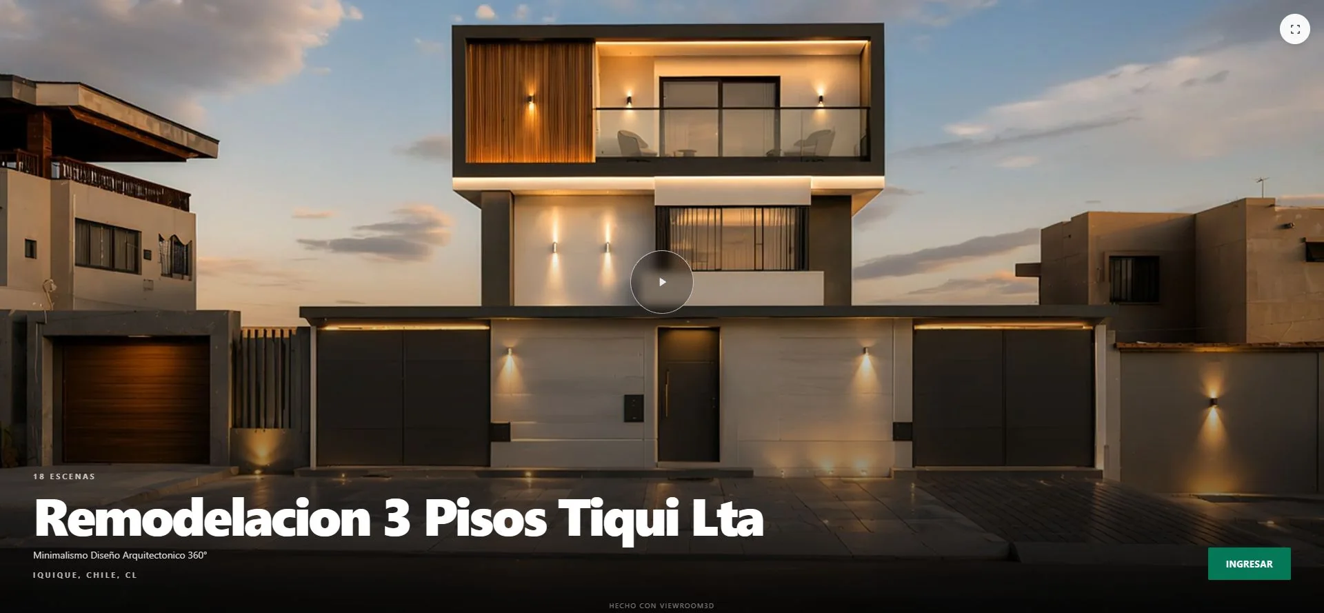 Portada original del showroom Remodelación 3 Pisos Tiqui Lta